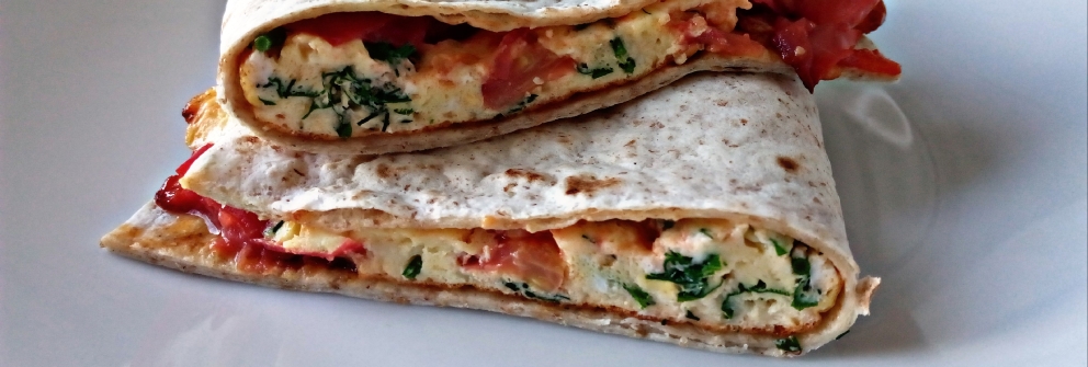 Omletas su pomidorais ir suriu tortilijoje vidine